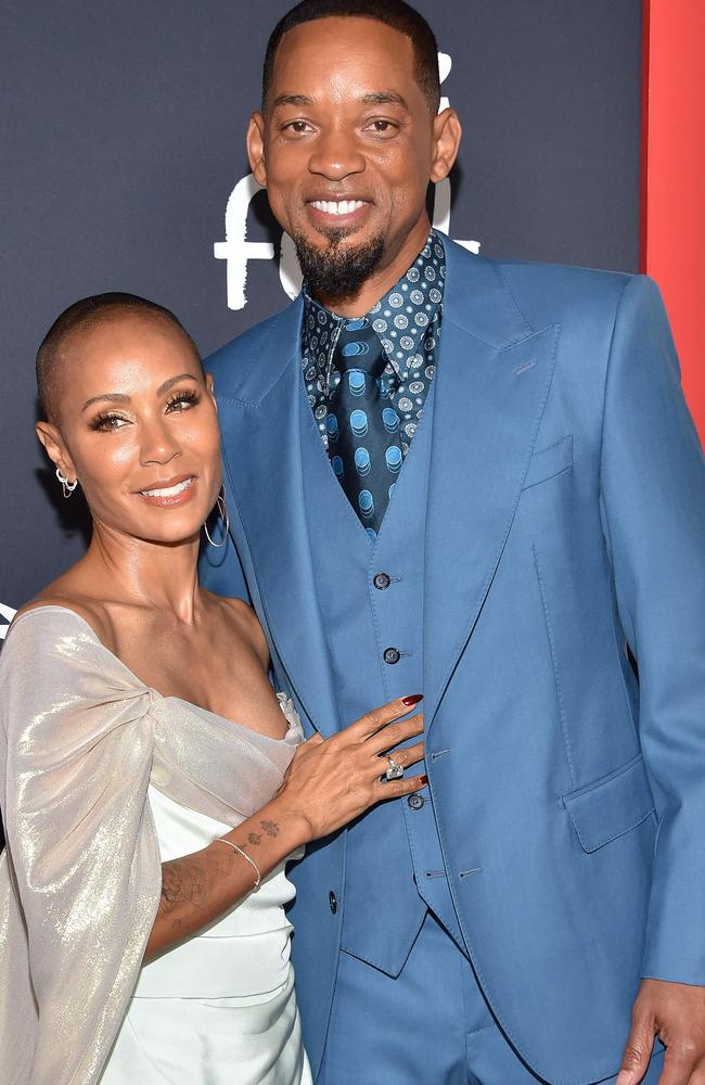 The actor with his wife Jada Pinkett Smith at the premiere of his new film King Richard. Picture: AFP.