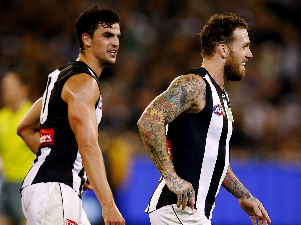 Pendlebury and Dane Swan at their best together in 2015. Picture: Wayne Ludbey