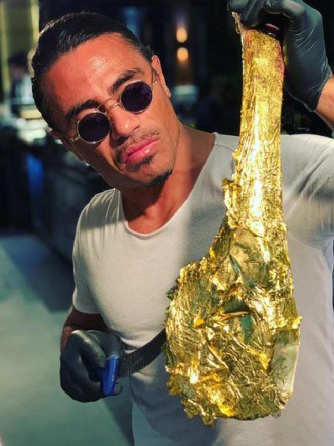 Salt Bae with a Golden Giant Tomahawk. Picture: Instagram