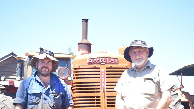 Joshua and Melvin Mengel with one of their old Chamberlain tractor Type60DA.