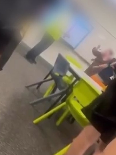 A parent filmed confronting a 12-year-old student at a Gilles Plains school accusing them of bullying her child. Picture: Supplied