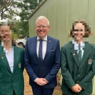 Gareth Ward visited four local schools in his electorate after he outed himself as the MP at the centre of historic sexual violence allegations in 2021. It is not suggested any of the student depicted have made allegations against Mr Ward, who denies the allegations, and had not been changed at the time he visited the schools