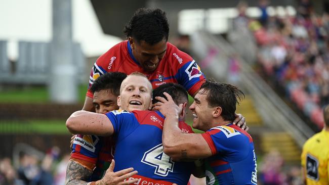 The Knights’ pack monstered the Bulldogs in round one. Picture: Grant Trouville/NRL Photos