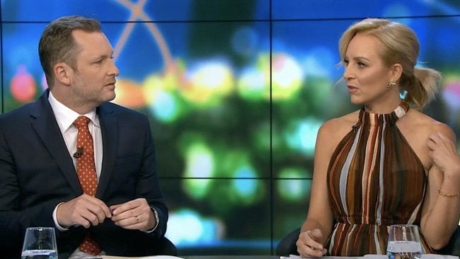 Carrie Bickmore called the political reporter out on the language used in his Grace Tame article.