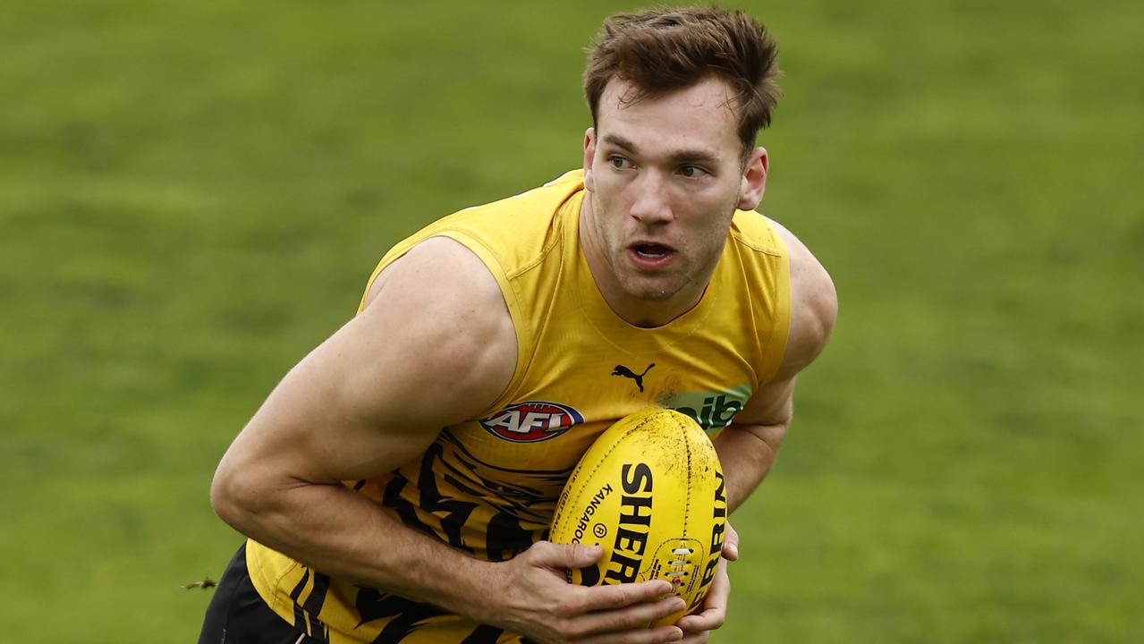 Clinton Young of the Hawks in action during the round 12 AFL match News  Photo - Getty Images