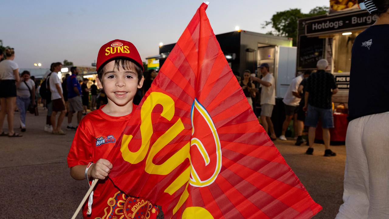 Fans at the Gold Coast Suns v Western Bulldogs 2025 AFL match at TIO Stadium. Picture: Pema Tamang Pakhrin