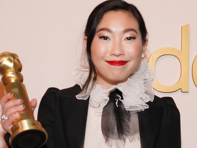 Awkwafina with her Golden Globe. Picture: Getty