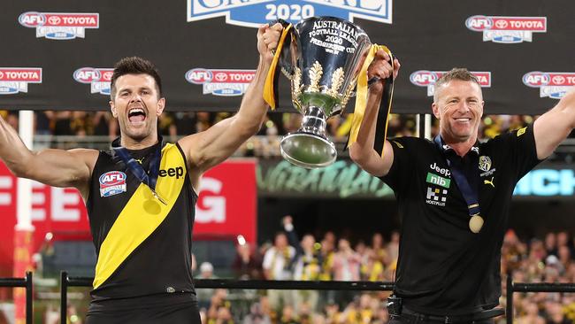 Three-time premiership captain Trent Cotchin still has two years to run on his contract. Picture: Michael Klein