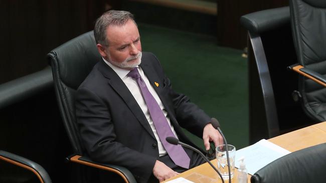 David O'Byrne member for Franklin. Question time in the Tasmanian parliament. Picture: Nikki Davis-Jones
