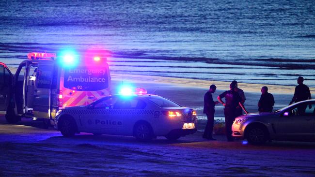 Police and emergency services at Aldinga Beach. Picture: Bianca De Marchi