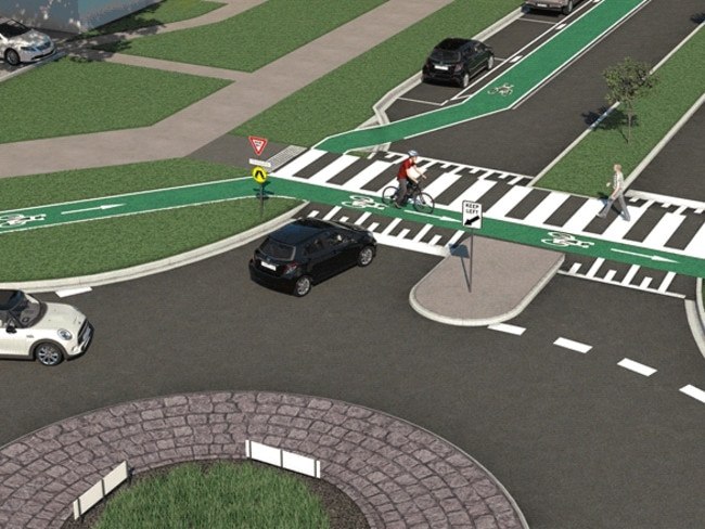 Cars to give way to cyclists on South Melbourne roundabouts | Herald Sun