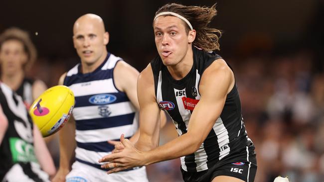 Could we see Darcy Moore make a switch up forward? Picture: Michael Klein