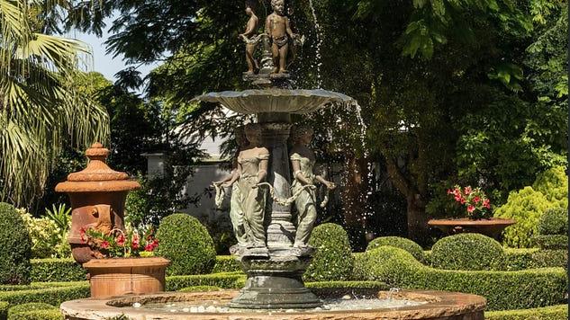 The fountains are controlled by bluetooth.