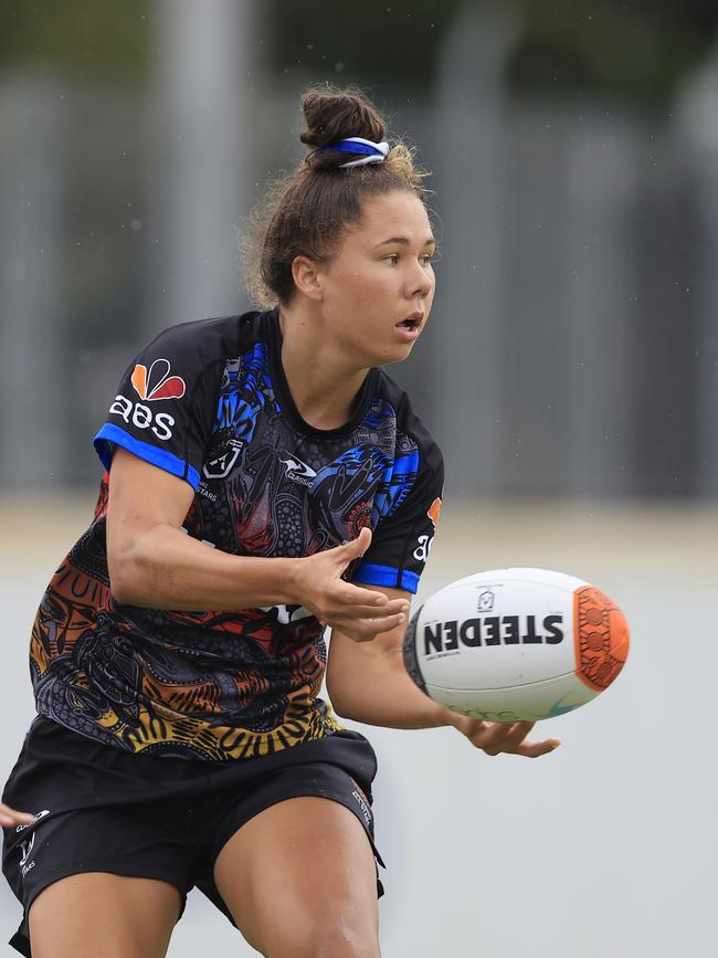 Tahlulah Tillett of the Indigenous All Stars. (Photo by Mark Evans/Getty Images)