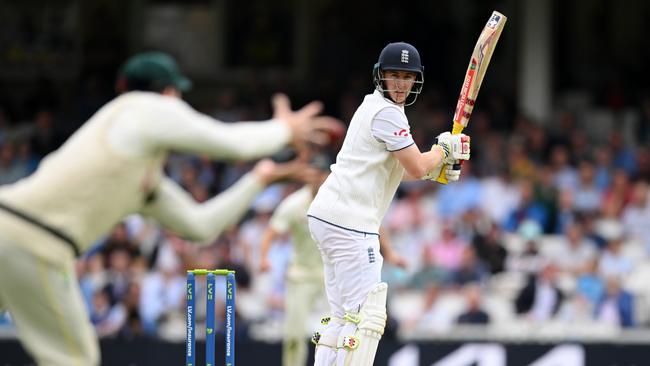 Steve Smith catches Harry Brook. (Photo by Stu Forster/Getty Images)