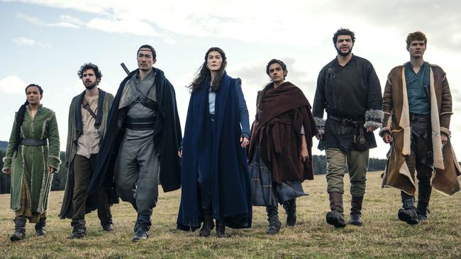 Madeleine Madden with her The Wheel of Time co-stars. Picture: Amazon Prime Video