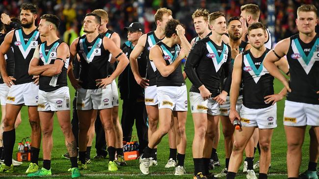 This group of Port Adelaide players seems to have forgotten what a ...