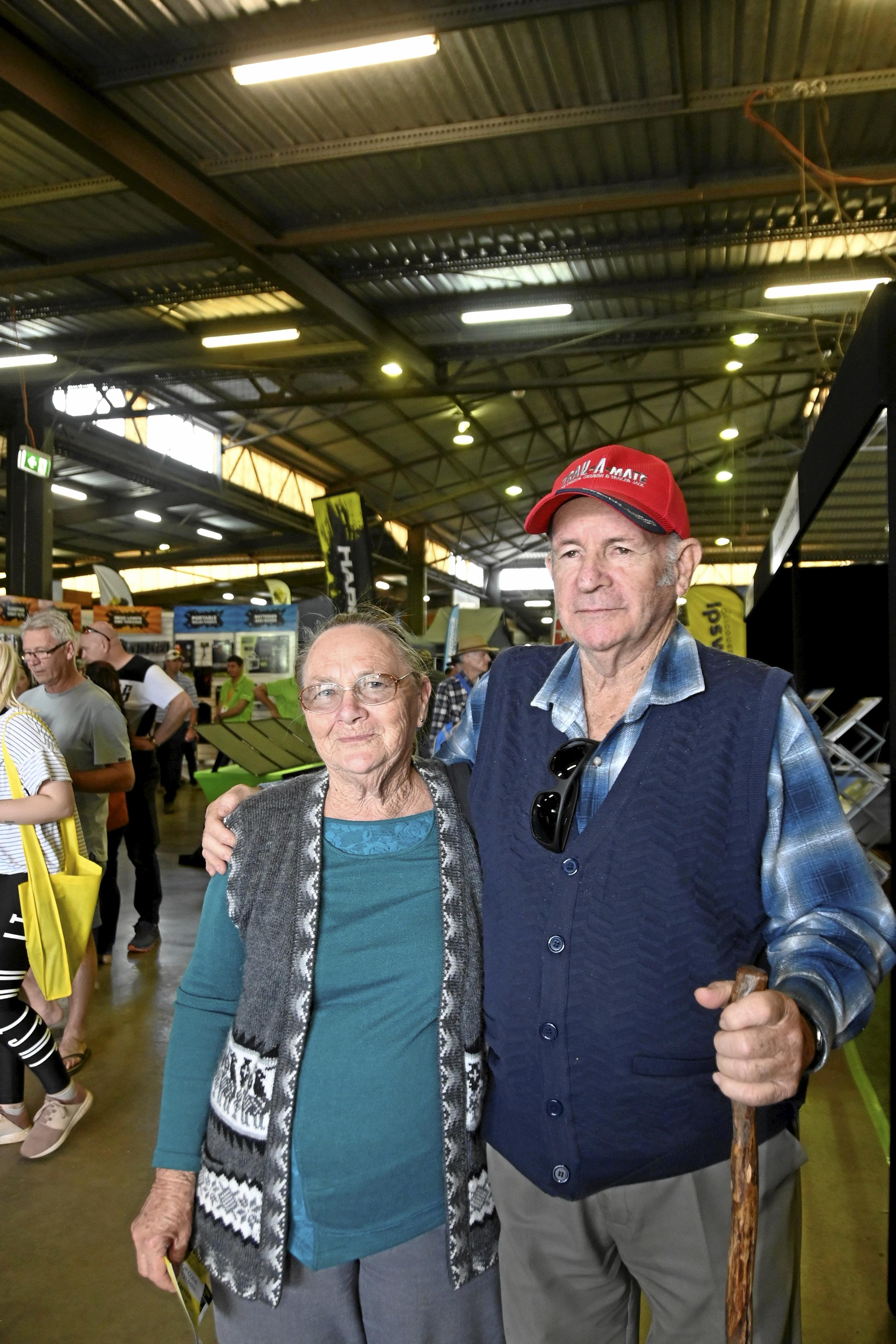 Warwick couple Helen and Don Marshall travelled to Toowoomba to check out the latest in caravan extras at the Queensland Outdoor Adventure and Motoring Expo.  August 2019. Picture: Bev Lacey