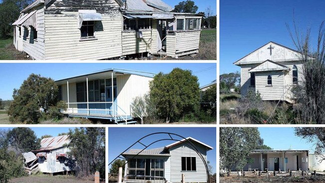 Various abandoned homes in Acland, Darling Downs.