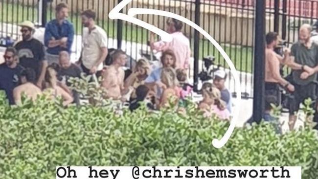 Chris Hemsworth made an appearance at Griffith University yesterday to film part of his new docuseries Limitless. Photo: Snapchat