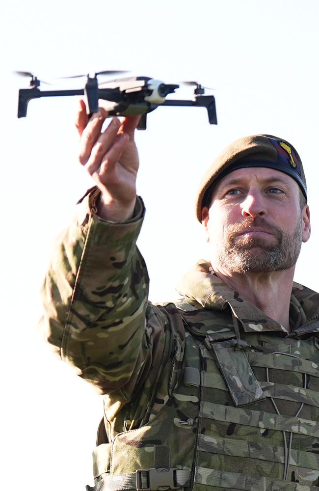 A still bearded Prince William donned some army gear for a visit to the 1st Battalion Welsh Guards. Picture: Aaron Chown - WPA Pool/Getty Images