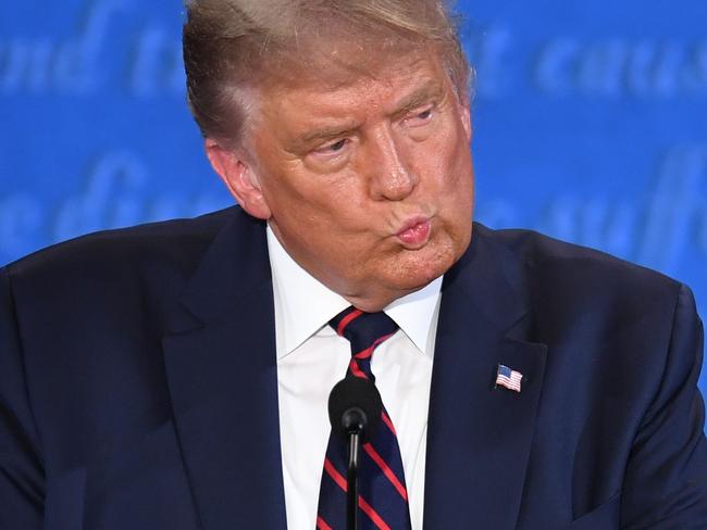 US President Donald Trump during the debate. Picture: Saul Loeb