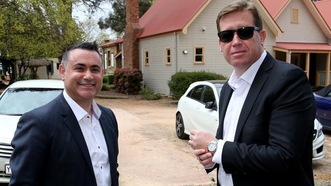 John Barilaro, MP for Monaro and NSW Nationals leader and Deputy Premier Troy Grant. Mr Barilaro is being touted as a possible successor to his leader. Picture: Ray Strange