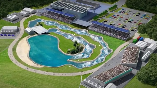 An artist impression of the proposed Birkdale whitewater venue. Image: Redland City Council