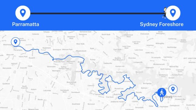 Parramatta to CBD foreshore animation