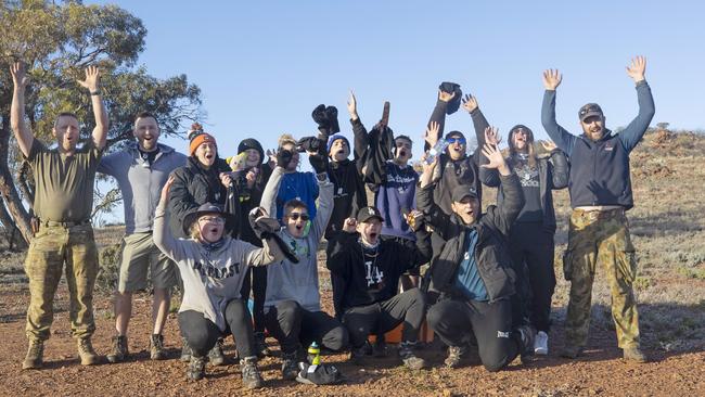 Tango 4 from Mark Oliphant College celebrate completing Operation Flinders. Picture: Simon Cross