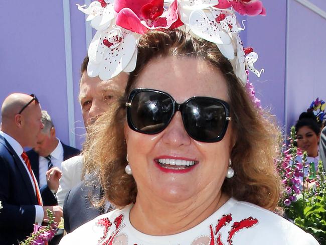 05/11/19 Chairman of Hancock prospecting, Gina Rinehart in the Birdcage during the Melbourne Cup at Flemington racecourse. Aaron Francis/The Australian