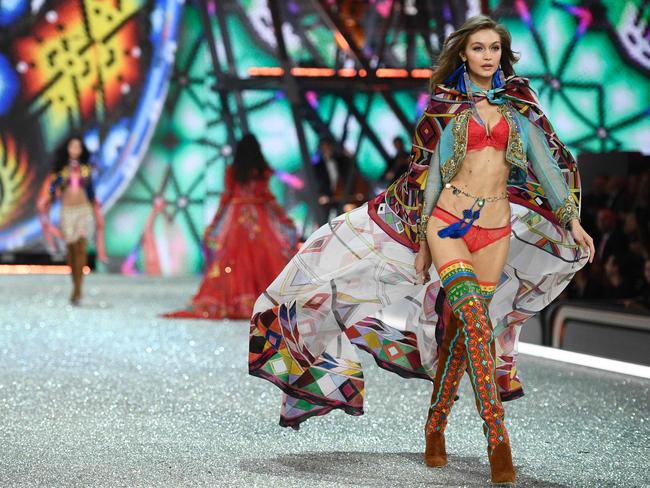 Gigi Hadid walks the runway during the 2016 Victoria’s Secret Fashion Show on November 30, 2016 in Paris, France. Picture: AP