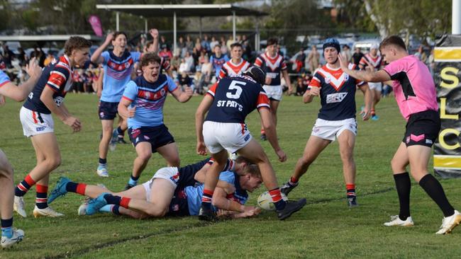 Emmaus College scored a six-point win over St Patrick's College, Mackay, in Thursday's semi to advance to the Confraternity Shield grand final. Photo: Academy Photography