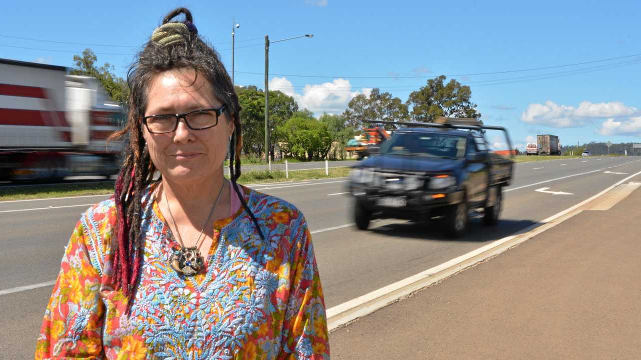 NO BYPASS: Catherine Kelsa said an overpass at the Warrego Hwy and Forest Hill-Fernvale Rd could kill business. Picture: Ebony Graveur