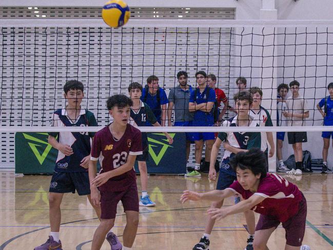 St Peters V Craigsleigh in the Australian Volleyball Schools Cup is being played at the Gold Coast Sports and Leisure Centre in Carrara. Picture: Glenn Campbell