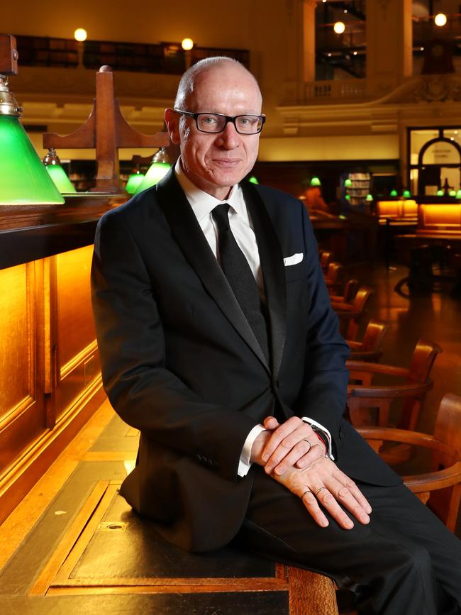 The Chief Executive of News Corporation Robert Thomson at the State Library of Victoria in Melbourne on Tuesday night. Picture: AAP/David Crosling