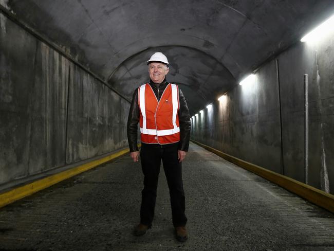 Prime Minister Malcolm Turnbull wants to build an extension to the Snowy Hydro but his colleagues want money for coal-fired power plants. Source: Alex Ellinghausen/Fairfax/POOL