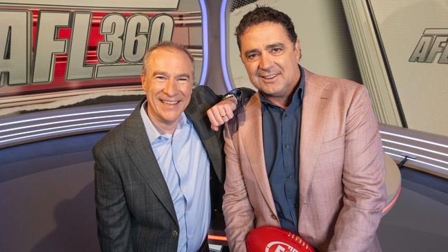 Gerard Whateley and Garry Lyon are the faced of AFL 360. Picture: Tony Gough.