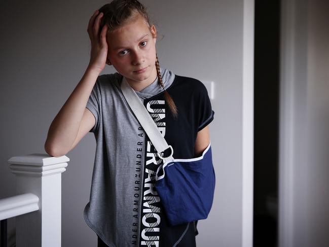 Harriet Davis had her left wrist amputated during a horror accident while enjoying a day out on the water with her family. Picture: Sam Ruttyn