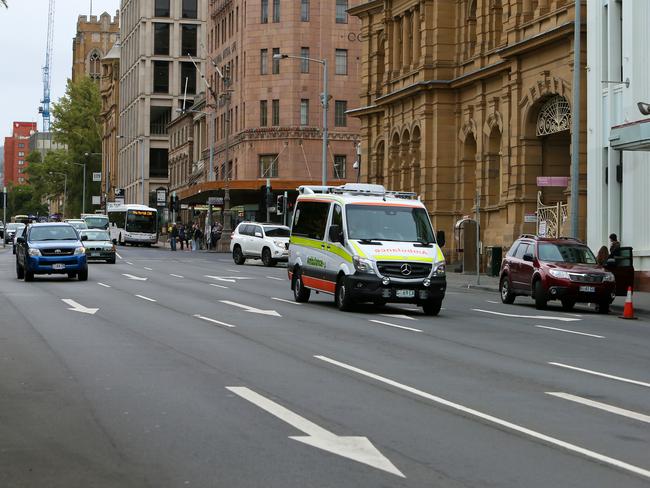 Mike Parr will be buried for three days under this section of Macquarie St in Hobart. Picture: MATT THOMPSON