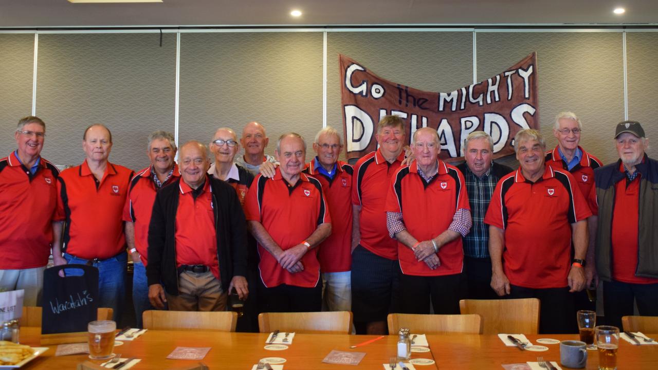 Former Waratahs players reunited in Dalby to celebrate rugby league in the region and 30 years of the Diehards. Picture: Emily Devon