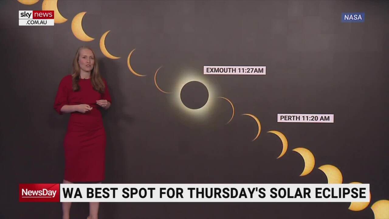 Solar eclipse to cast total darkness over Exmouth on Thursday Sky