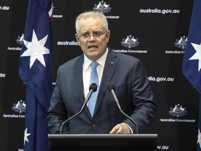 Prime Minister Scott Morrison was forced to defend his Aged Care Minister after an embarrassing blunder. Picture: NCA NewsWire /Gary Ramage