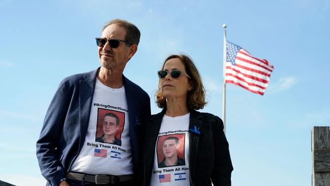 Ronen and Orna Neutra, parents of Omer Neutra. Picture: AFP