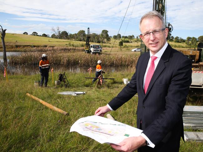 Minister for Urban Infrastructure Paul Fletcher, pictured on the Western Sydney Airport Site at Badgerys Creek, said the second airport provided a major economic opportunity. Picture: Renee Nowytarger