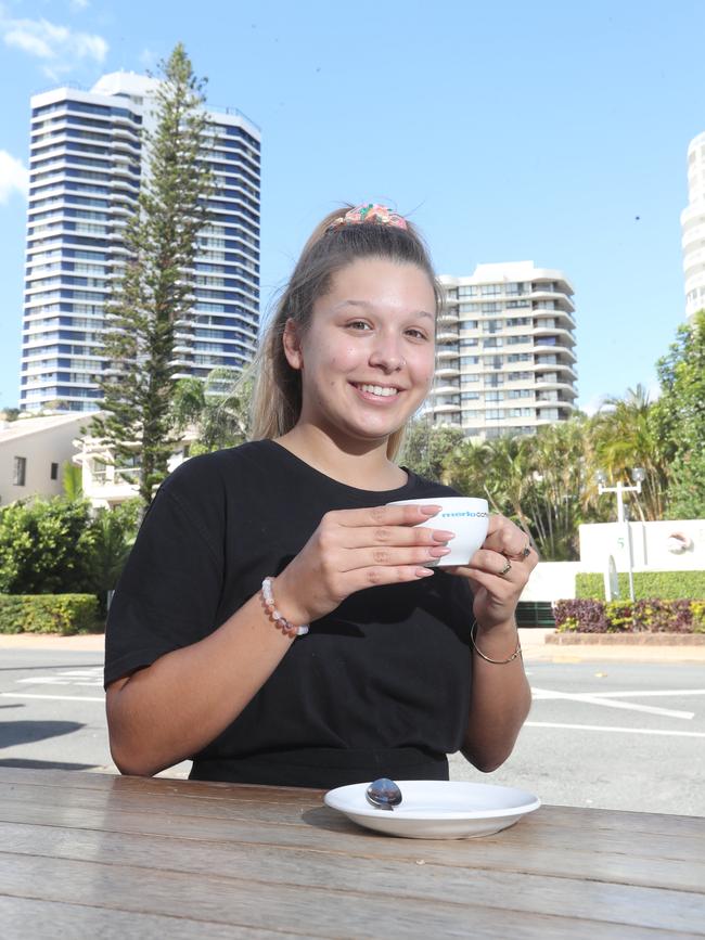 Photo of Tyla Els who works at Caffene Break. Photo by Richard Gosling