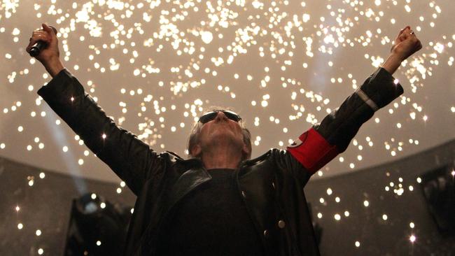 Roger Waters on stage in Brisbane during his The Wall Live tour in 2012. Picture: Marc Robertson