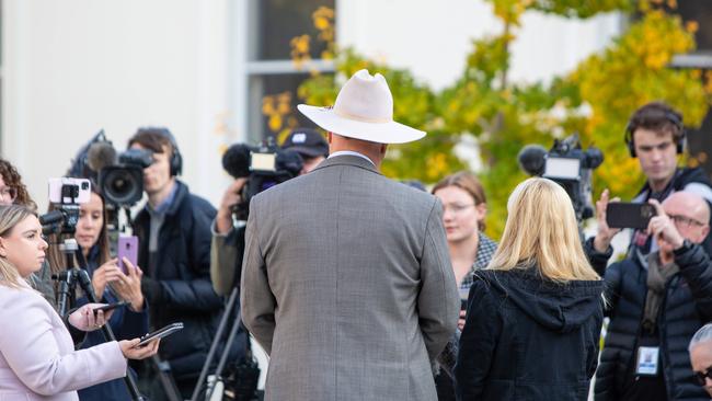 John Tucker member for Lyons and Lara Alexander member for Bass in Launceston. Both members of the Tasmanian parliament have now resigned as Liberal sitting members. Picture: Patrick Gee