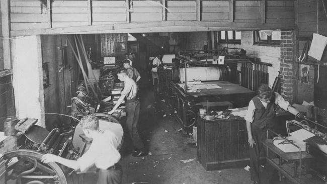 The machine room at the Manly Daily in 1926. Courtesy Ken Little