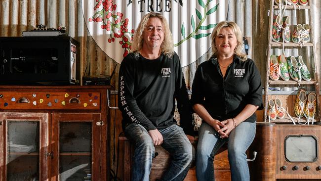 Mark and Tanya Crago, owners of The Peppertree Cafe in 2018. Picture: AAP Image/ Morgan Sette